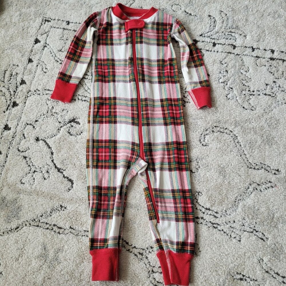 Hanna Andersson "Family Holiday Plaid" Zip Sleeper 85 2T